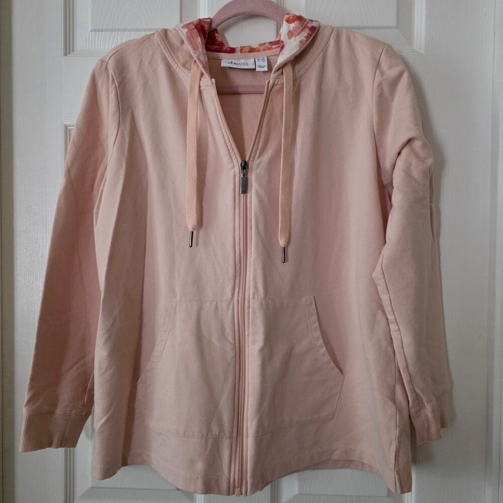 D & CO Active Full Zip Peach Hoodie Women's Size Medium Petite